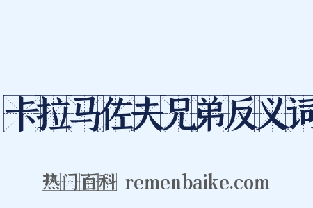 卡拉马佐夫兄弟反义词是什么意思的图片